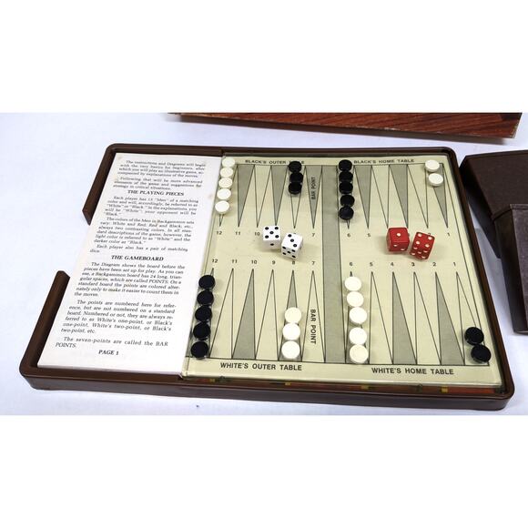 Vintage 1970s Backgammon Tutor Tutorial Board Game - 100% Complete - Picture 3 of 3